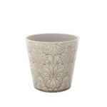 Vaso em Cerâmica Cone Flowers Cinza 12,5 Cm