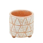 Vaso em Cerâmica Indian Laranja 14 Cm