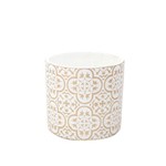 Vaso em Cerâmica Leaves Branco/dourado 13 Cm