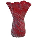 Vaso em Murano Vermelho Modelado Decorativo