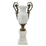 Vaso em Porcelana Bege Detalhes em Bronze 58x26