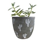 Vaso Embossed Cactus em Cimento 12,4x13,5 Cm - 41075