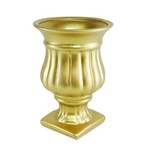 Vaso Romano Decorativo em Cerâmica Dourado 23 Cm Taça