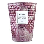 Vela Rose Petal Ice Cream Roses Collection Cone Textura 3D 2 Pávios 80 Horas Voluspa