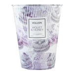Vela Violet e Honey Macaron Collection Cone Textura 2 Pávios 80 Horas Voluspa