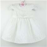 Vestido Baby Festa Bordado Flores e Pérolas - Off White - Petit Cherie-6-9meses