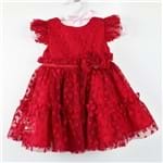 Vestido Baby Festa Renda Corações - Vermelho - Petit Cherie-3-6meses