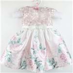 Vestido Baby Festa Renda Iris com Rosas - Rosê - Petit Cherie-6-9meses