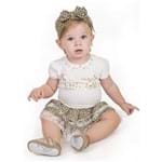 Vestido Body Bebê Oncinha com Faixa de Cabelo Gabriela Aquarela G (6-9 Meses)