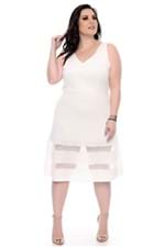 Vestido Branco Entremeio Plus Size 571146