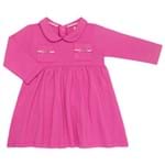 Vestido C/ Golinha para Bebe em Viscomfort Pink - Baby Classic