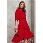 Vestido Chiffon Assimétrico Vermelho - Luzia Fazzolli - 40