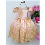 Vestido de Festa Infantil de Luxo Rosa Princesas
