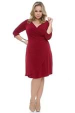 Vestido Drapeado Vermelho Plus Size 610261-56