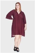 Vestido Estampado Jersey Plus Size Vinho-48/50