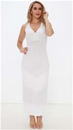Vestido Exclusiva Tricô Branco Lurex PV19 4609
