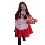 Vestido Fantasia Chapeuzinho Vermelho de Luxo Infantil com Capuz