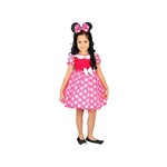 Vestido Fantasia Minnie Infantil Rosa Original Rubies P