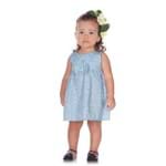 Vestido Feminino Bebê - Rotativo Azul Bebê Vestido Azul - Bebê Menina - Meia Malha - Ref:34510-479-G