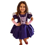 Vestido Festa Fantasia Princesa Rapunzel Cute Infantil