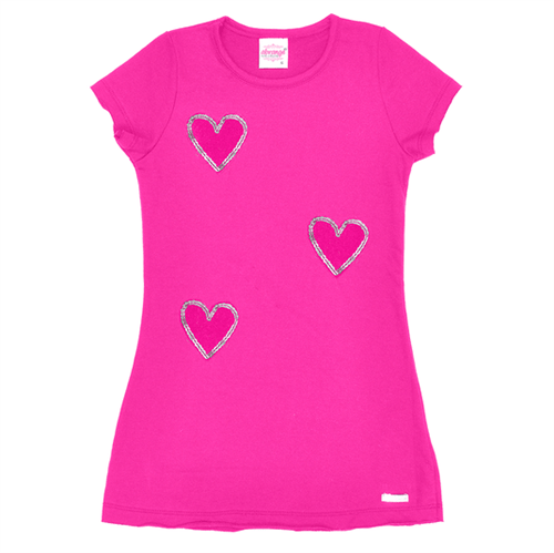 Vestido Infantil Abrange Corações Pink 04