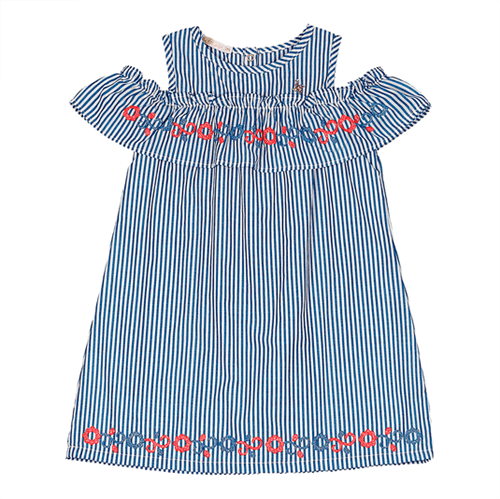 Vestido Infantil Cata-Vento Listras Azul 06