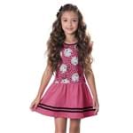 Vestido Infantil em Malha Rosa Estampa Coelhinhos Loopy 8 Anos