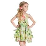 Vestido Infantil Flores e Folhas Verde Ninali 6