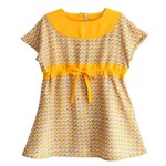 Vestido Infantil Geométrico Amarelo