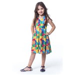 Vestido Infantil Menina Estampa Laranjas - Tamanho 6
