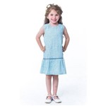 Vestido Infantil Menina Floral Azul - Tamanho 1