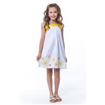 Vestido Infantil Menina Regata C/ Flores Amarelo - Tamanho 1