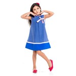 Vestido Infantil Menina Sem Manga Azul - Tamanho 4