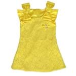 Vestido Infantil Renda Laço Amarelo Tamanho 4