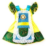 Vestido Junino Verde e Amarelo - Festa Junina - Quimera Kids