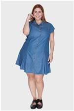 Vestido Liocel Recortes Plus Size Azul-50