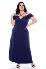 Vestido Longo Azul Cruzado Plus Size 570850