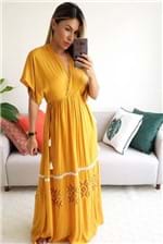 Vestido Longo Dress To Bordado Encanto - Amarelo