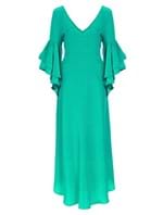 Vestido Longo Trauira de Seda Verde Tamanho 38
