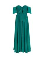 Vestido Maxi Ava de Seda Estampado Verde Tamanho 36