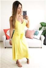 Vestido Midi Dress To Transpasse Amarelo Solar - Amarelo
