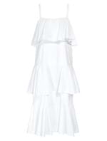 Vestido Midi Tortola de Algodão Branco Tamanho 40