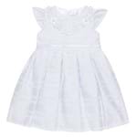 Vestido para Bebê em Tricoline Renda & Pérolas Branco - Sylvaz