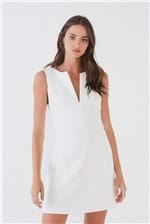Vestido Recorte Cintura Bolso - Off White 42