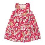 Vestido Rotativo Coral Bebê Menina Cotton 39108-294 Vestido Vermelho Bebê Menina Cotton Ref:39108-294-G