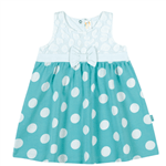 Vestido Rotativo Piscina - Bebê Menina -Cotton Vestido Azul - Bebê Menina - Cotton - Ref:33110-19-G
