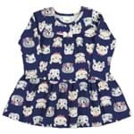 Vestido Rotativo Royal-Bebê Menina-Cotton-35612-516 Vestido Azul-Bebê Menina-Cotton-Ref:35612-516-P