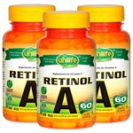 Vitamina a Retinol 60 Cápsulas de 500mg Kit com 3