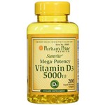 Vitamina D3 5.000ui Puritan's Pride 200 Cápsulas - Importada