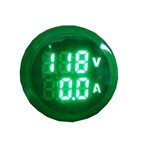 Voltímetro / Amperímetro Digital 22mm Verde